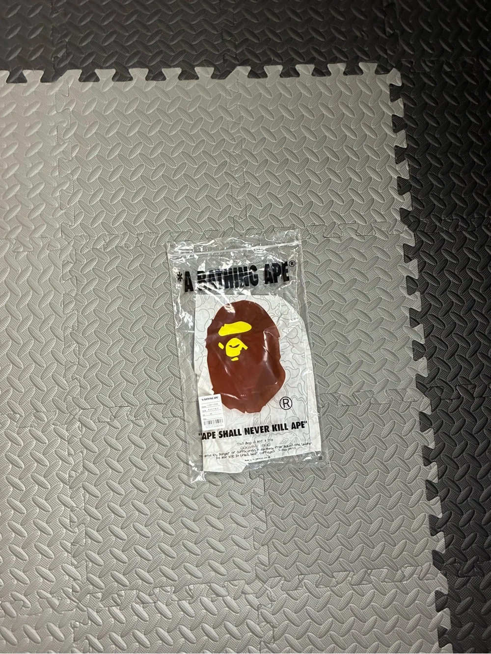 A Bathing Ape Kids' White T-Shirt with Blue Camo Ape Head